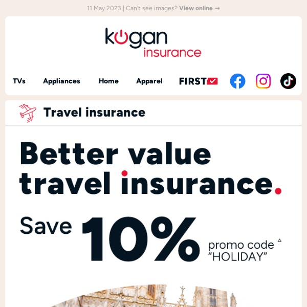 10% OFF Travel insurance policies! Promo code "HOLIDAY"△