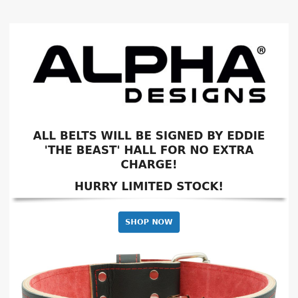 All 'BEAST' Belts to be signed by Eddie Hall! Ends Midnight! 🚀😱