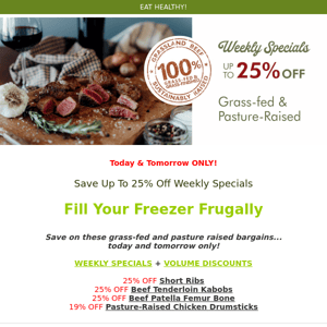 More Food for Fewer Bucks ~ 25 Percent Off ~ Frugal Food Finder ~ 2 Days to Save