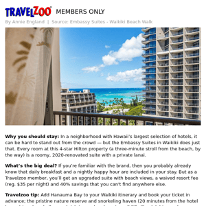 Waikiki member-favorite suite getaway through winter