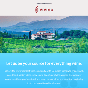 Welcome to Vivino! Let's get started