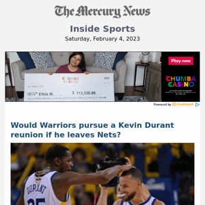 Would Warriors pursue a Kevin Durant reunion if he leaves Nets?