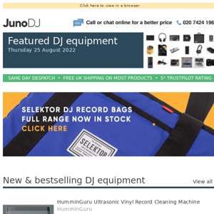 Selektor record bags now in stock + all of this week's DJ equipment news...