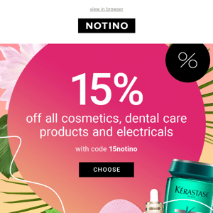 15% OFF all cosmetics, dental care products and electricals. ✨