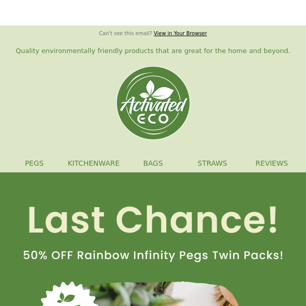 💚 Final hours: 50% OFF Rainbow Infinity Pegs!