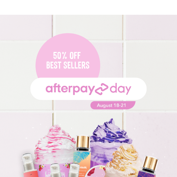 What day? Afterpay day!! 50% off BEST SELLERS 😜