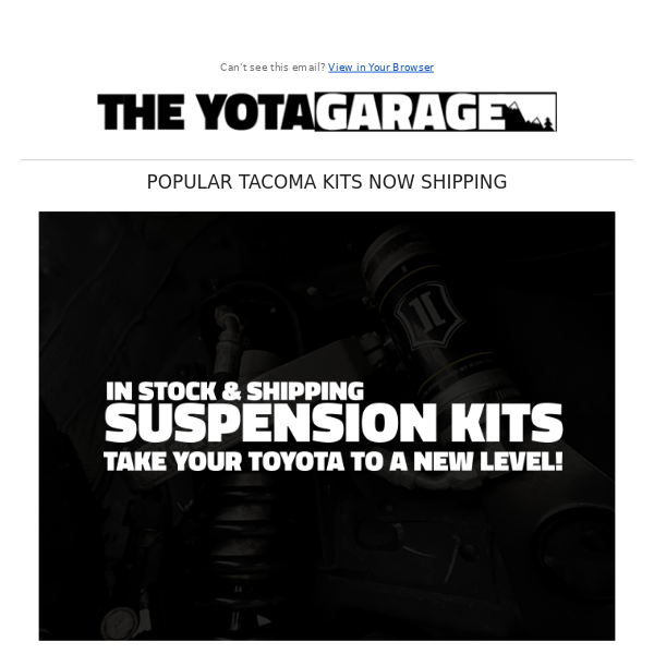 Featured Toyota Suspensions Kits Shipping Now!
