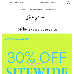 Exclusive Preview: 30% Off SITEWIDE...