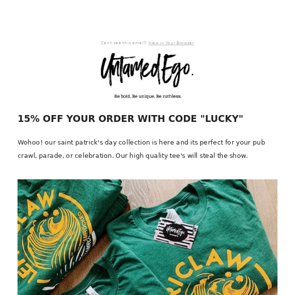 Get Lucky With 15% Off Your Saint Patrick's Day Gear☘️