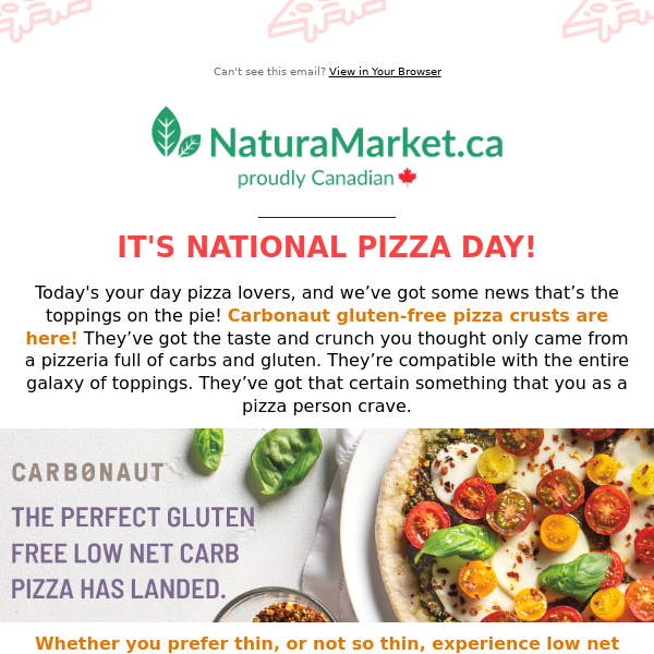 National Pizza Day 🍕 Celebrate with NEW Carbonaut Low Carb GF Pizza Crusts