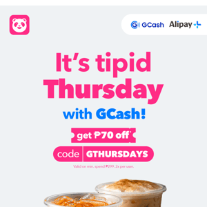 Get ₱70 off this Thursday with GCash!