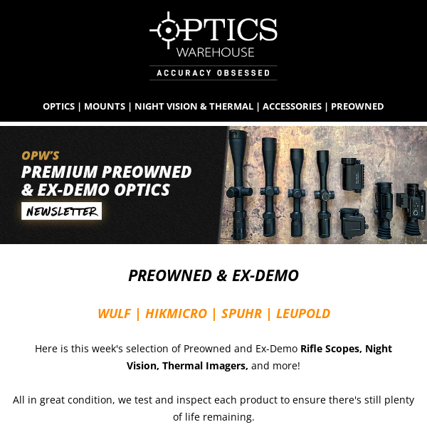 Premium Preowned and Ex-Demo Optics | Week 36