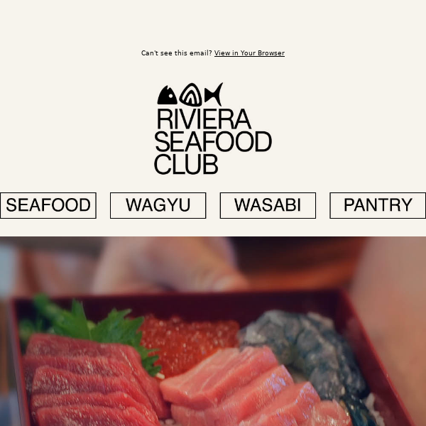 Hi Riviera Seafood Club, Make the "Perfect Chirashi Bowl" (how-to video inside!) & Get 15% OFF Ikura Shoyu Zuke when you order THIS WEEK!