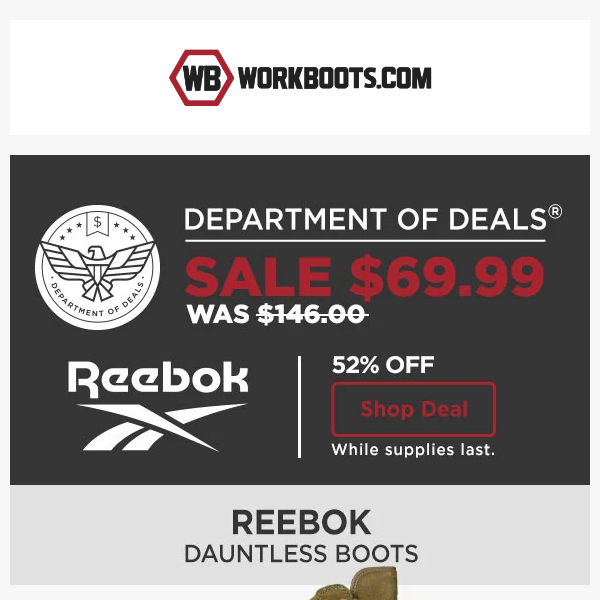 DOD: (ICYMI) 52% off Reebok boots 💰