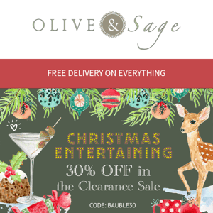 🍸 30% off your Christmas Entertaining