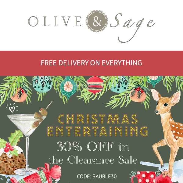 🍸 30% off your Christmas Entertaining