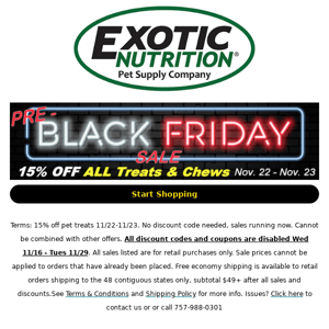 Pre-Black Friday Continues...15% Off All Treats!