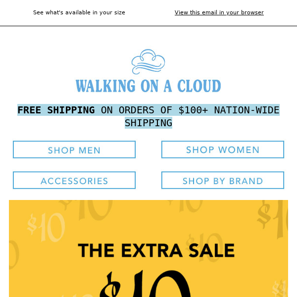 Extra $10 off Sale styles*!