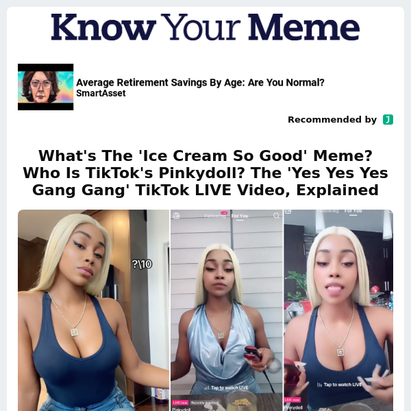 What's The 'Ice Cream So Good' Meme? Who Is TikTok's Pinkydoll? The 'Yes Yes Yes Gang Gang' TikTok LIVE Video, Explained