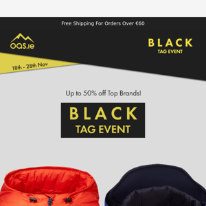 The Black Tag Event up to 50% off top Brands!