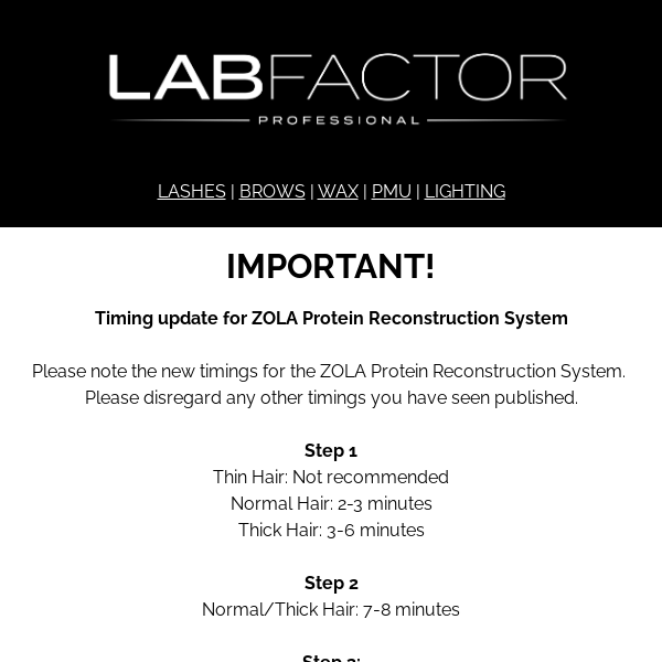 IMPORTANT: ZOLA Timings Update Protein Reconstruction
