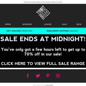 Last Chance: Sale Ends Midnight Tonight!