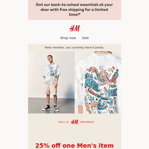 25% off your fave Men's item