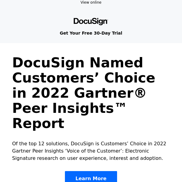 *New* Gartner Peer Insights: DocuSign is customers’ #1 choice