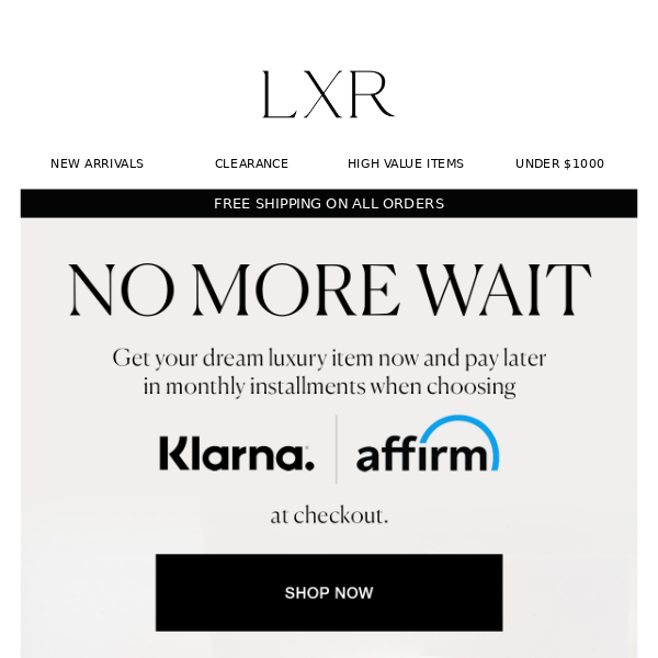 A private Klarna offer is waiting - LXR And Co