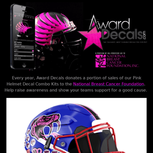 FOOTBALL HELMET COMBO KIT DECALS - Award Decals, Inc.