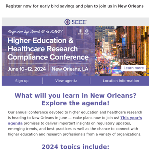 Agenda now available: Higher Education & Healthcare Research Compliance Conference