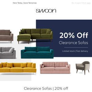 20% Off Clearance Sofas