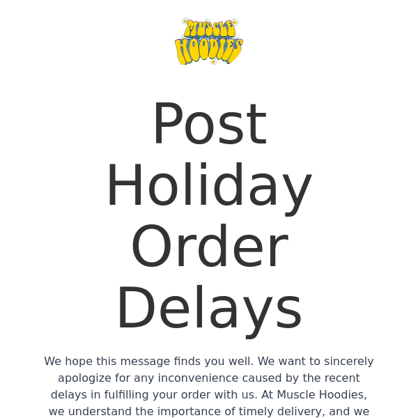 IMPORTANT ORDER UPDATE INFORMATION