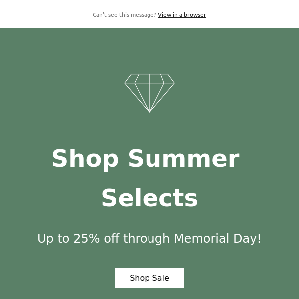 Shop up to 25% off