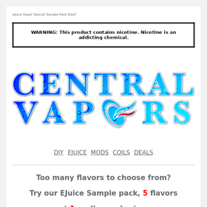 Vape Juice Sample Pack🍊🍏🍌🍎 at CentralVapors💨