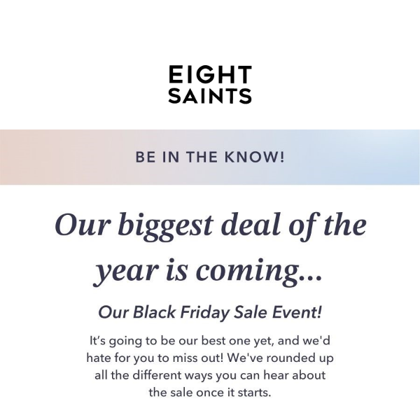 Our Biggest Sale Ever Is Coming...