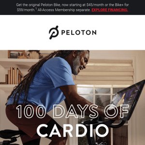 Limited Time: Try the Peloton Bike or Bike+ at home, risk free for 100 days.