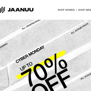 CYBER MONDAY: UP TO 70% OFF