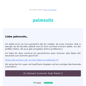 AW: Palmsuits, Deine letzte Chance auf den Summer Sale 😳