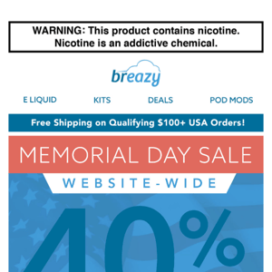 🇺🇸Memorial Day Sale: 40% OFF WEBSITE-WIDE SALE