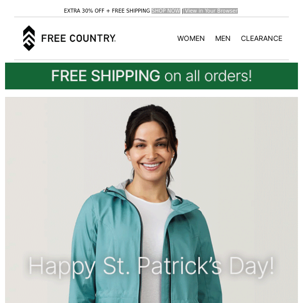 It's your lucky day! Enjoy FREE SHIPPING today only