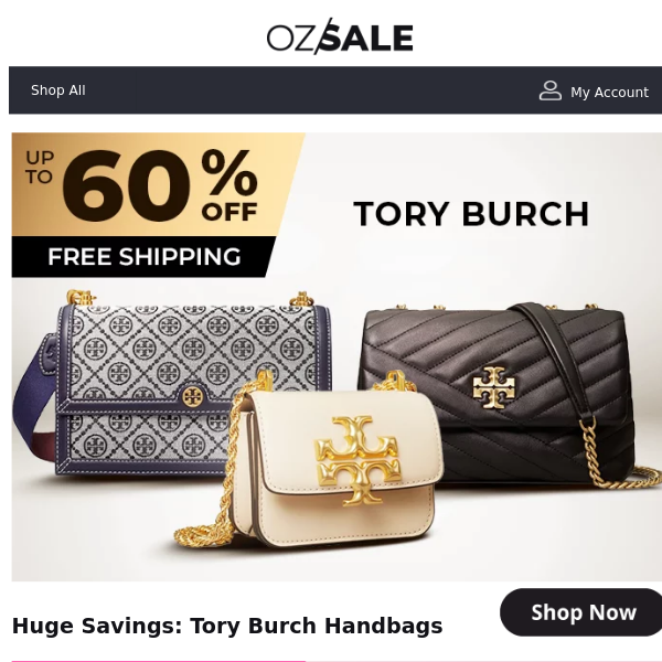 Tory Burch Bags Up To 60% Off + Free Shipping!
