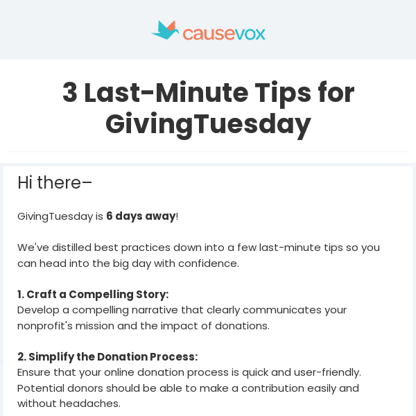 3 last-minute tips for GivingTuesday