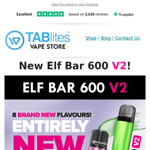 New Elf Bar 600 V2 and IVG 2400 Puff Disposables!