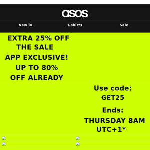 Extra 25% off Sale - app only!