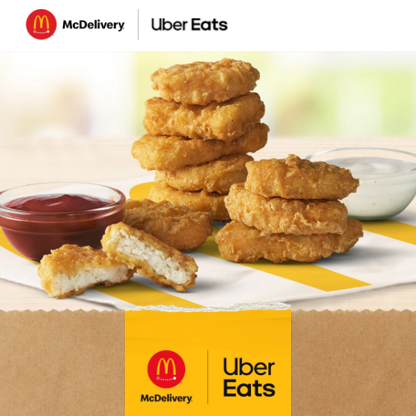 FREE 10 pc. Chicken McNuggets® on Uber Eats 📚