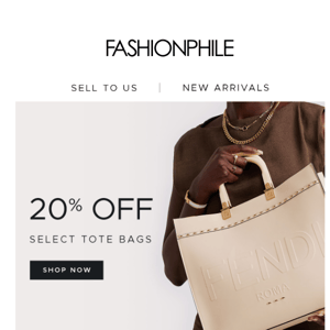 20% OFF Select Tote Bags!