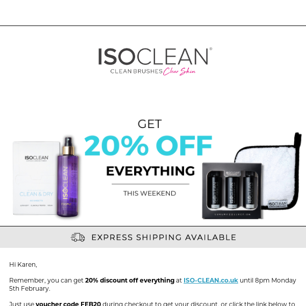 Iso Clean Your 20% Off ISOCLEAN Weekend Offer Is About To Expire