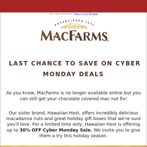 🎉LAST CHANCE! Cyber Monday Deals From Our Sister Brand, Hawaiian Host💝