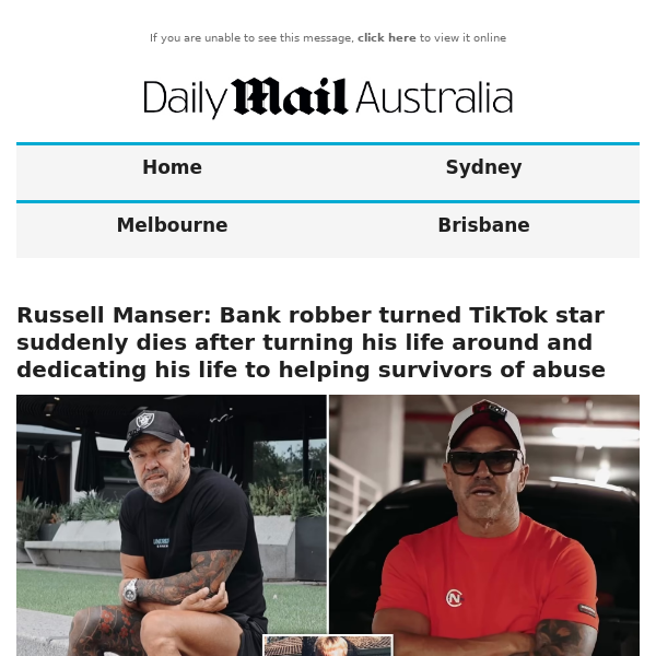 Russell Manser: Bank robber turned TikTok star suddenly dies after turning his life around and dedicating his life to helping survivors of abuse